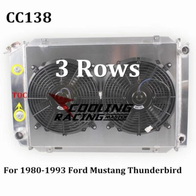 Kit de ventiladores de radiador de aluminio para Ford Mustang Thunderbird Fairmont 1980-1993 Foto 1 de 4