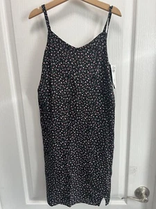 Abercrombie & Fitch Kids Sleeveless Black Pink Floral Sundress Girl's 11/12 New! - Picture 1 of 5