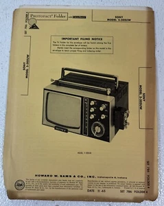 PhotoFact Folder With CircuitTrace For Sony Model 5-305UW TV Repair - Picture 1 of 3