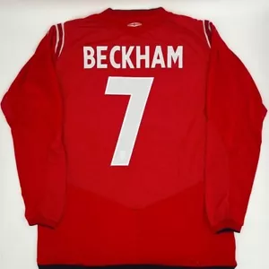Beckham #7 England 2004/2005 Away ORIGINAL Umbro Long Sleeve Soccer Jersey (L) - Picture 1 of 8