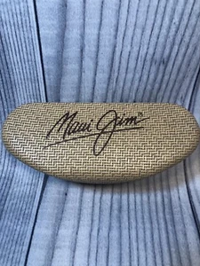 Maui Jim Hard Shell Glasses Sunglasses Woven Faux Bamboo Protective Clam Case - Picture 1 of 9
