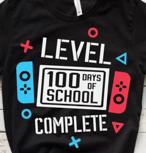 100 Days of School Level Complete T-Shirt for Boys - Youth Sizes XS-XL Available - Picture 1 of 1