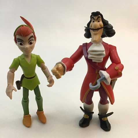 Disney Store Captain Hook And Peter Pan Action Figures Toybox 5” Jointed Cover