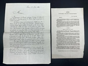 Brochure + lettre XIXe Invention Wagon articulé Histoire Train Chemin de Fer - Bild 1 von 4