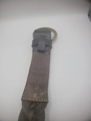 J Crew Genuine Leather Womens Belt Size L Large Brown Braided Brass Hardware - Image 1 of 4