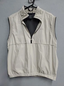 IZOD Men's Golf Vest Jacket Mesh Lined Beige 1/4 Zip Polyester/Nylon - Size MED - Picture 1 of 18