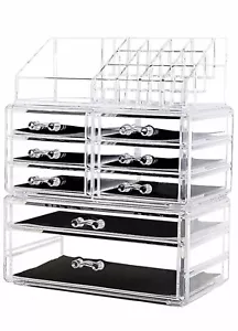 DreamGenius Makeup Organizer 3 Pieces Acrylic Cosmetic Storage Drawers and - Picture 1 of 4