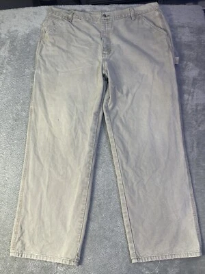 Jeans Craftsman para hombre 39X29 (etiqueta 42X30) caqui beige tostado lona carpintero utilitario Foto 1 de 4