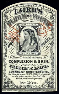 US RT15b 3c Private Die Perfumery Stamp 1871 George W. Laird silk paper - Picture 1 of 2