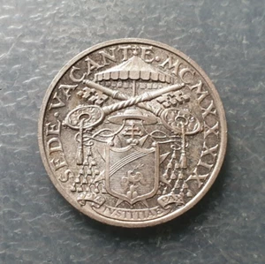 VATICANO SEDE VACANTE 1939 5 LIRE 5 LIRAS 1939 SC UNC - Picture 1 of 2