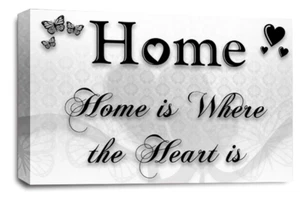 Family Love Quote Art Print Black White Grey Framed Wall Canvas Picture Large - Picture 1 of 6