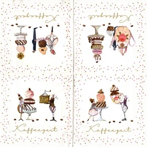 SERVIETTES EN PAPIER HEURE DU CAFE PATISSERIE. PAPER NAPKINS COFFEE TIME PASTRY - Imagen 1 de 1
