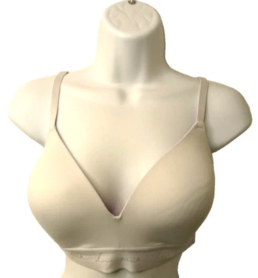 Sujetador rosa, Wear Everywhere, blanco, inalámbrico, talla 34DD Foto 1 de 4