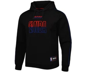 Hugo Boss x NBA Hoodie Mens L Black Team Bounce Triblend Pullover Sweatshirt - Picture 1 of 18