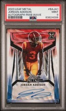 2023 Leaf Metal Draft RWB Wave Jordan Addison Auto Jersey Match 3/3 PSA POP 1🎆