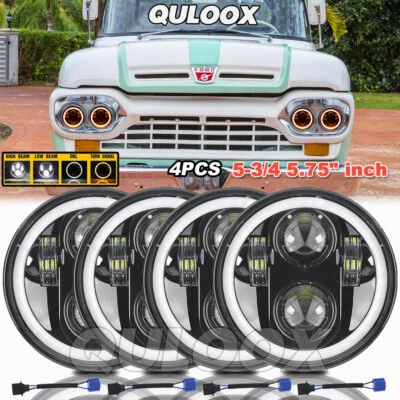 4pcs 5.75" 5-3/4 Round LED Headlights HI-LO for Ford F-100 F-250 F-350 1958-1960 - Imagem 1 de 4