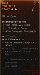 💥DIABLO 4💥SEASON 10💥Staff💥2 GA Intelligence + Maximum Life - Picture 1 of 1