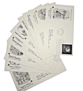 Lot 9 FDC First Day Covers Stamps – Maya Angelou, Johnny Cash, Artists, Music - Picture 1 of 10