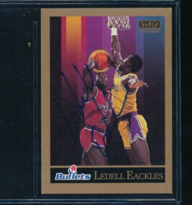 1990-91 SkyBox #287 Ledell Eackles Bullets signed auto autograph swsw6