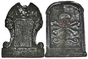 Juego de 2 lápidas de espuma de Halloween de 14,5", accesorios, decoraciones de patio, cementerio  - Imagen 1 de 1
