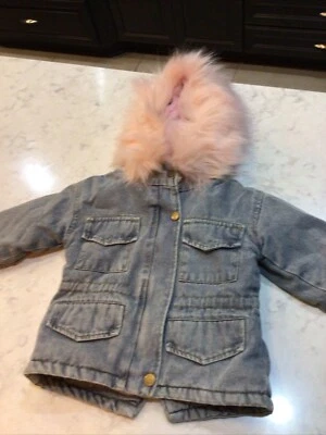 Chaqueta de Invierno Alex Nova Niña Denim Con Piel Sintética Rosa Talla 2T Foto 1 de 4