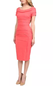 VESTIDO DE LINO ELÁSTICO NICOLE MILLER KARINA CUELLO DE BARCO TALLA 0 $320 BJ10014 - Imagen 1 de 1