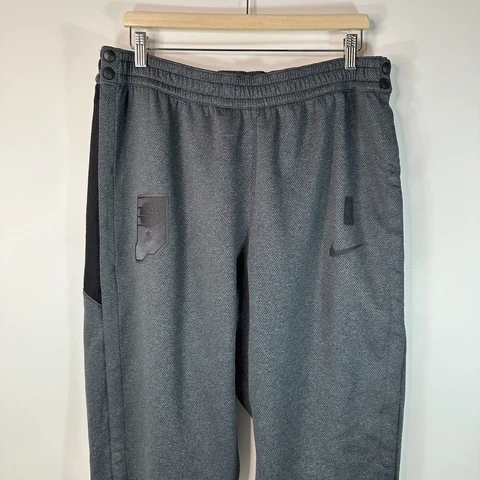 Nike Dri Fit Indiana Pacers NBA Basketball Pants Side Snaps Gray Mens 2XL XXL Cover