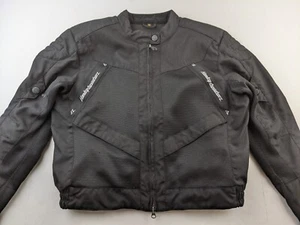 Harley Davidson Biker Riding Jacket Women L Black Mesh Lined Full Zip Classic W3 - Picture 1 of 14