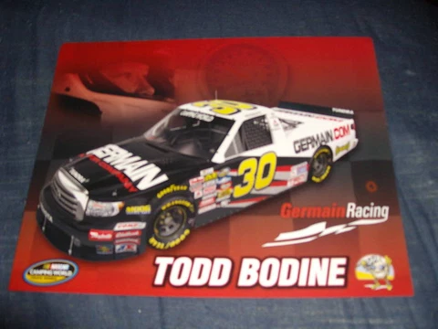 2010 TODD BODINE #30 GERMAIN RACING NASCAR POSTCARD Cover