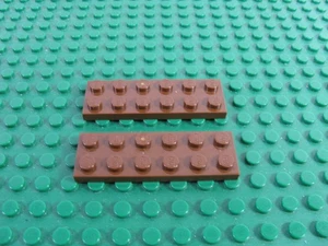 2x LEGO Old Brown Plate 2 x 6 4714 3451 7194 7045 #3795 - Imagen 1 de 1