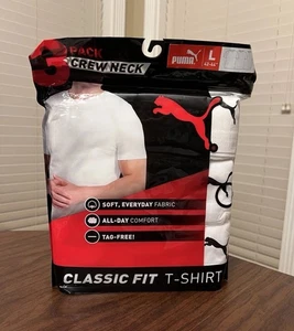 Puma 3er Pack Crew Neck Soft White T-Shirt Men’s Large Classic Fit All Day Comfort - Bild 1 von 9