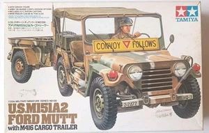 U.S. M151 Ford Mutt with M416 Cargo Trailer - Tamiya n. 35130 - Model Kit 1/35 - Foto 1 di 7