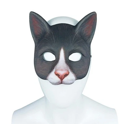 Cat Mask 3D Photo Prop Novelty Realistic Cosplay Half Face Animal Mask for - Image 1 of 4