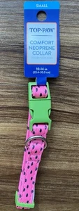 Top Paw Comfort Neoprene Pink Watermelon Adjustable Small Dog Collar 10-14 In - Picture 1 of 1