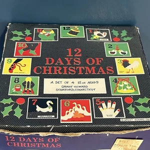 Vintage 12 Days of Christmas 4er Set Tassen 1985 - Grant Howard Top Zustand - Bild 1 von 23