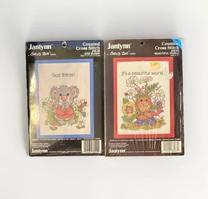 Lot of 2 Janlynn Suzy's Zoo 5”X7” Counted Cross Stitch Kit Design #38-99 #38-63 - Picture 1 of 8