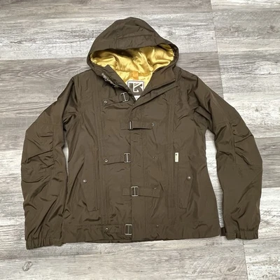 Burton Coat Brown Gold Clasp Liner Jacket Ski Snowboard Winter Hooded Womens M - Image 1 of 4