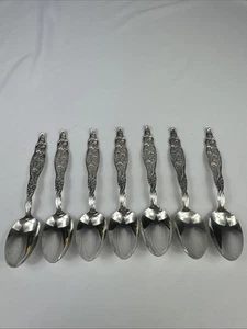 7 Antique Lily of the Valley by Whiting Solid Sterling Silver Teaspoons - Picture 1 of 16