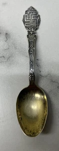 Antiker Hakenkreuz Sterling Silber Löffel - Bild 1 von 5