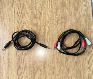 AUX 3.5mm stereo jack Amp Audio AV RCA Phono Twin M to M Red White Cable 1.5M - Picture 1 of 7