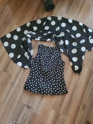 Женская рубашка White House Black Market 12 черная блузка топ без рукавов с шарфом - Изображение 1 из 4