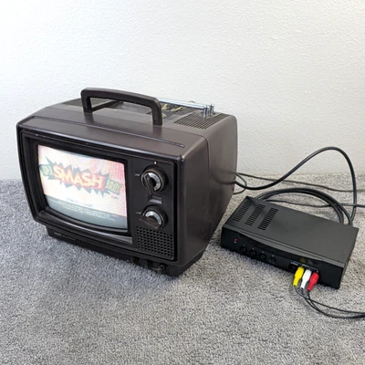Sears CRT TV Retro Gaming Television Vintage 1980's Portable With RF Modulator - Image 1 of 4