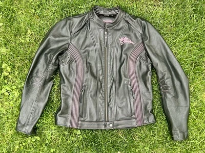 Chaqueta de moto Harley Davidson para mujer de cuero con etiqueta rosa/98031-12VW/grande Foto 1 de 4