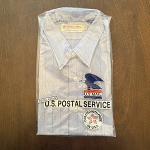 VTG Horace Small Postal Service US Mail Button Shirt Long Sleeve Sz 17.5-34 - Picture 1 of 4