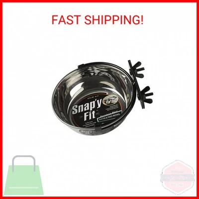 Tazón de comida o agua de acero inoxidable MidWest Homes for Pets Snap'y Fit, tiene capacidad para 20 O Foto 1 de 2