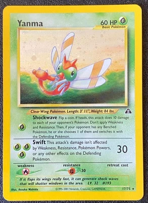 Yanma 17/75 - Neo Discovery (2001) Vintage WOTC Holo Rare - LP/MP - small SWIRL - Image 1 of 4