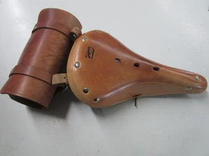 Contec Classic Trekking Exclusiv Leder-Fahrradsattel braun mit Satteltasche NEU - Bild 1 von 4