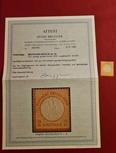 Impero tedesco 1872 minr 24 * certificato testato Brugger - Foto 1 di 7
