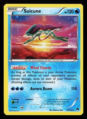 Suicune 30/122 Cosmos Holo HD SWIRL Rare BREAKpoint Pokémon Card - Image 1 of 2
