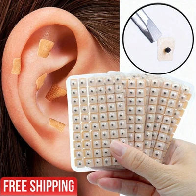 Adesivo auricular 600 peças sementes de orelha adesivo de acupuntura relaxtion massagem ponto de acupuntura - Imagem 1 de 4